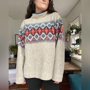 Cabela's Argyle Diamond Pattern Fleece Pullover Size. L